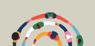 Influencer tra etica e responsabilità nei confronti degli utenti Illustrazione di persone che si tengono la mano in cerchio