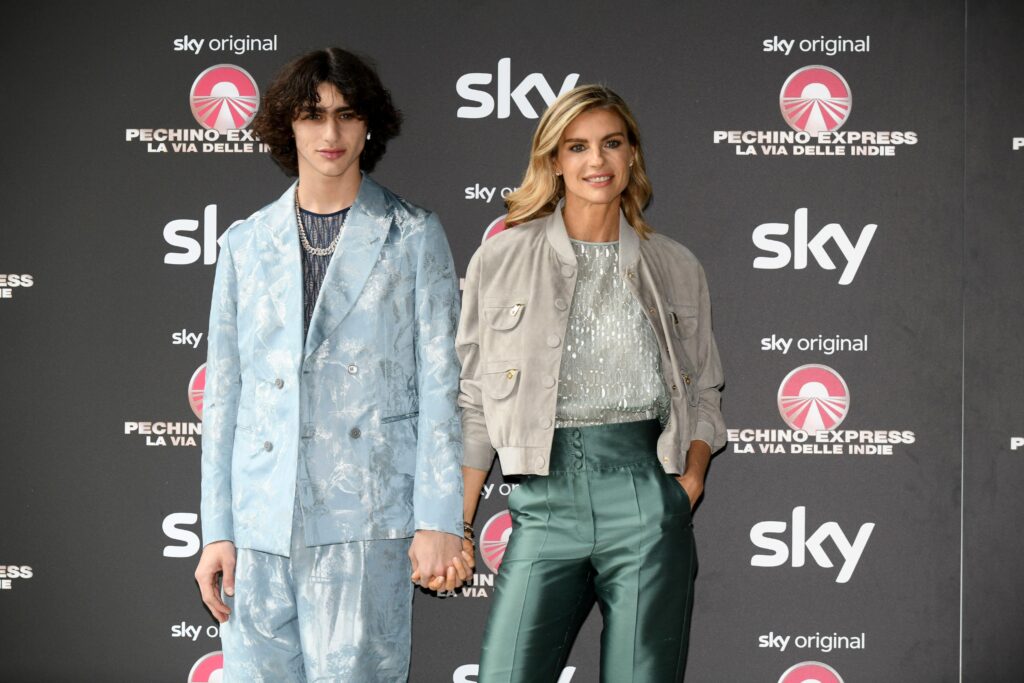 Milano, Photocall Trasmissione Tv - Pechino Express La Via Delle Indie - Sky - Nella Foto , Achille Costacurta, Martina Colombari - Mamma E Figlio