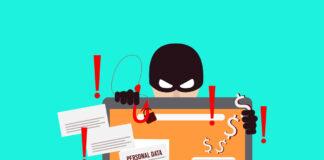 Furto di account social: allerta truffe illustrazione di ladro hacker che ruba gli account